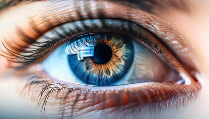 Vibrant Blue Eye Macro Photography