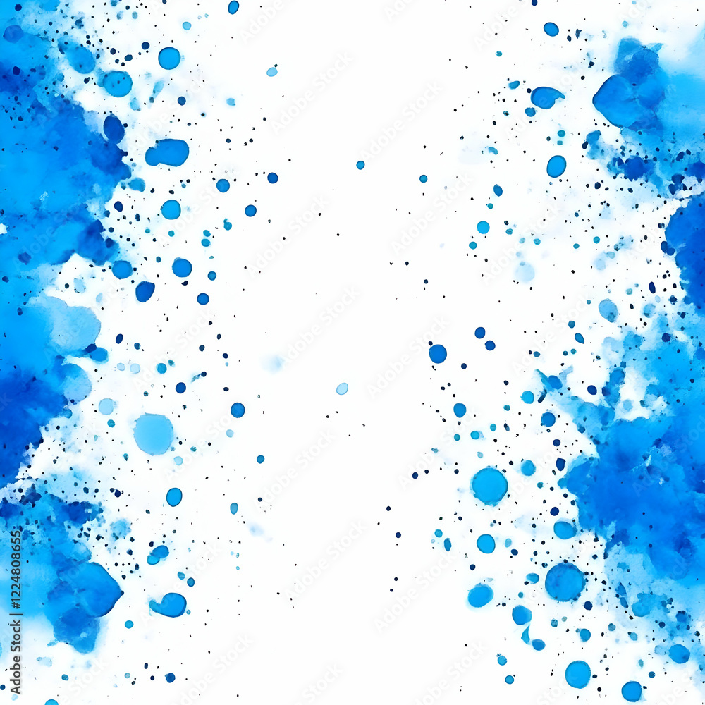 Poster abstract blue watercolor splashes create a vibrant and dynamic background with colorful texture.