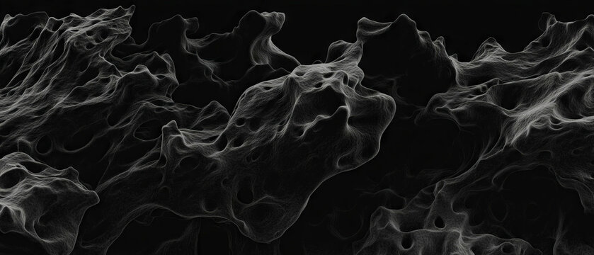 Fractal texture showcasing intricate patterns with sharp focus against a black background