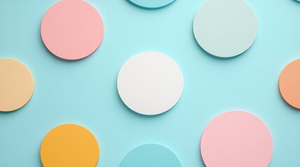 Colorful Abstract Composition with Circular Shapes on Light Blue Background for Creative Design Projects