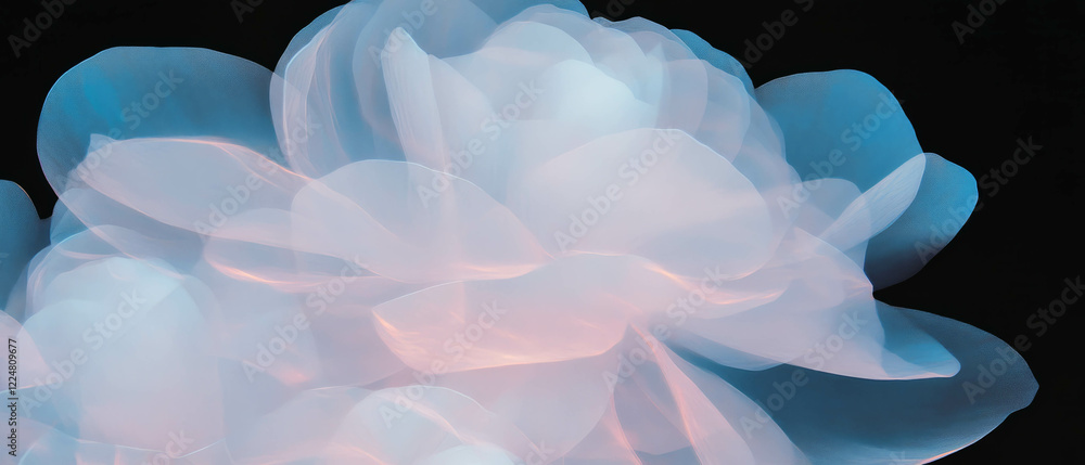 Aufkleber geometric petal arrangements with clear center and structured layout against black background