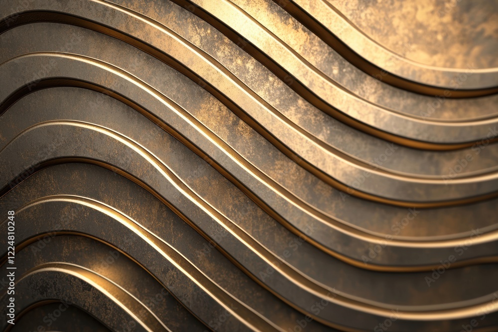 Poster smooth abstract metallic textures in bronze and gold for modern design projects