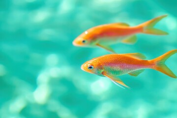 Fototapeta premium Vibrant Tropical Fish Swimming in Crystal Clear Waters of a Tropical Environment