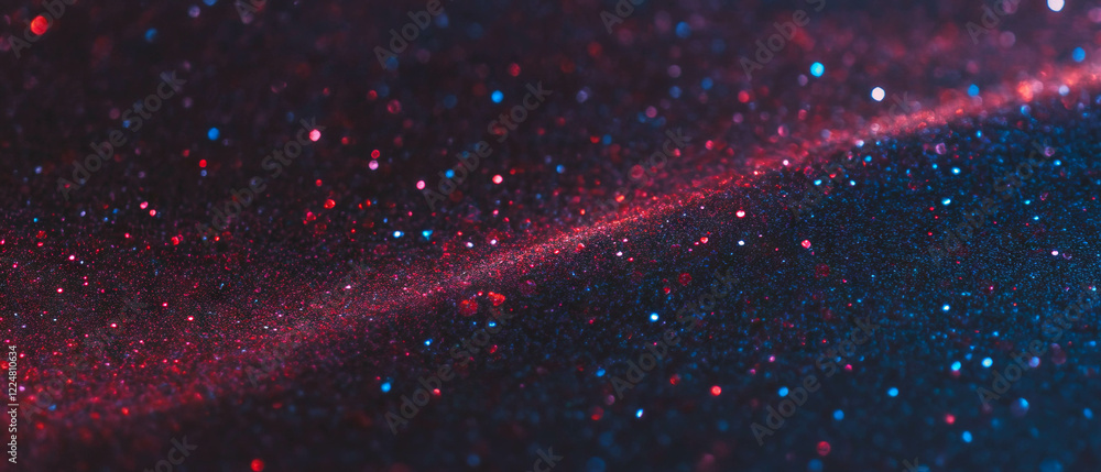 Poster Glitter overlay texture creating a mystical atmosphere with light particles on dark background
