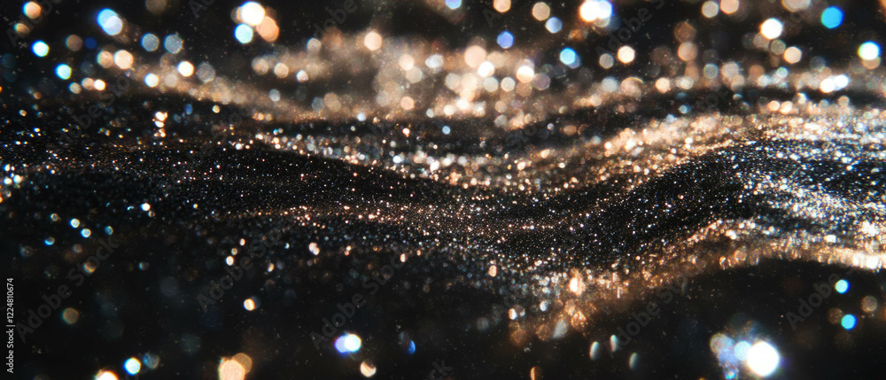Aufkleber glittering monochromatic particles create a classic overlay texture on black background
