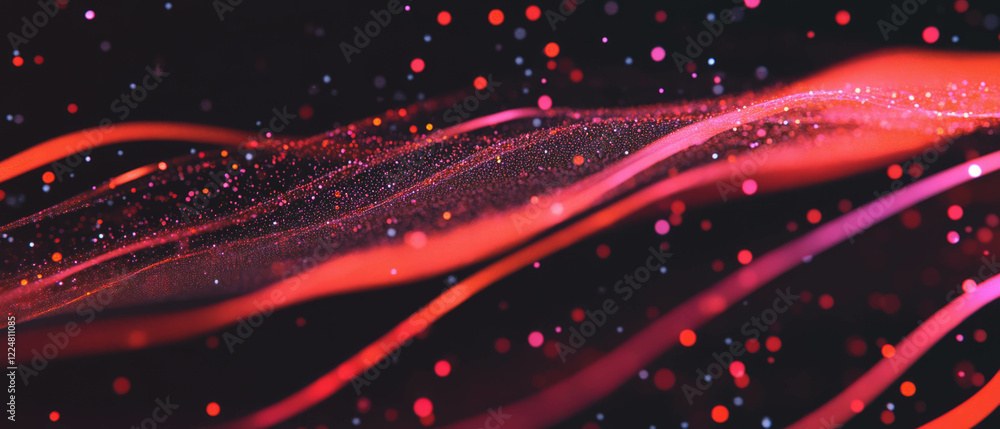 Aufkleber Glitter overlay texture with particles creating dynamic lines against a dark background