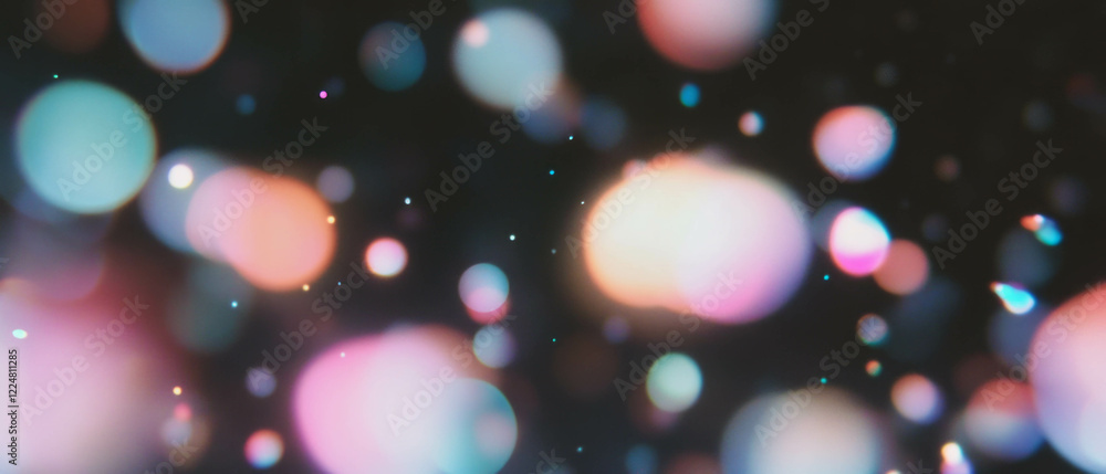 Poster dynamic glitter particles create an energetic atmosphere on a black backdrop