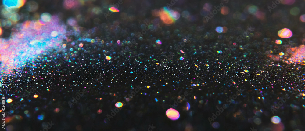 Poster Glitter texture overlay with sharp particles on a dark background enhancing visual depth