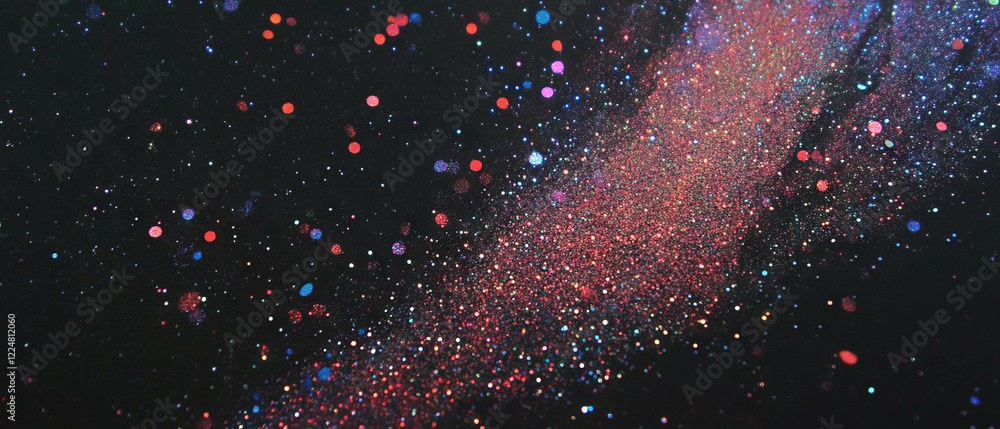 Aufkleber Glitter overlay texture creating vibrant patterns against a dark background