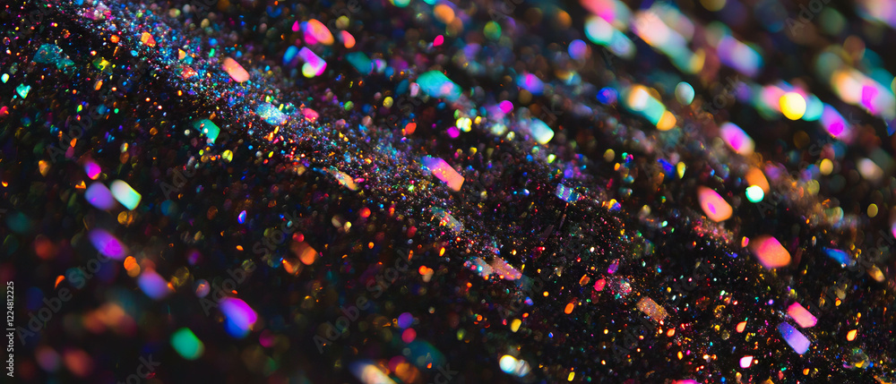 Poster glitter overlay texture with three-dimensional appearance on a dark background
