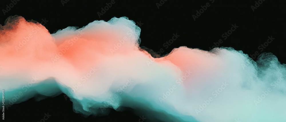 Poster Gradient watercolor washes create a textured overlay on a black background with smooth transitions