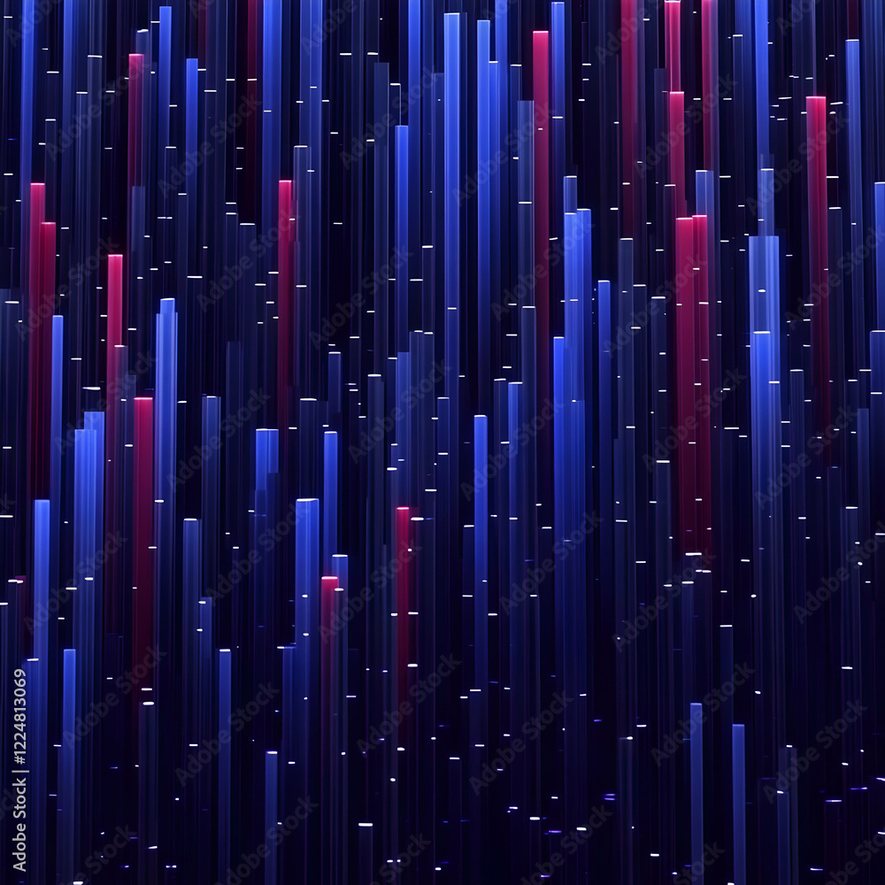 Poster abstract background with vertical glowing lines and particles beautifully illuminated
