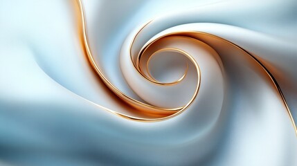 Fototapeta premium Abstract swirling fabric, gold accents.