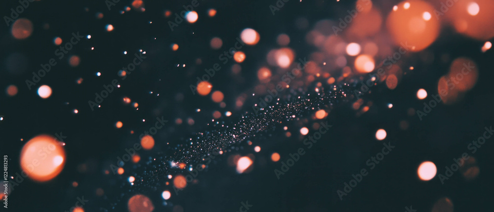 Aufkleber captivating overlay texture with gritty film effect and luminous particles in dark background