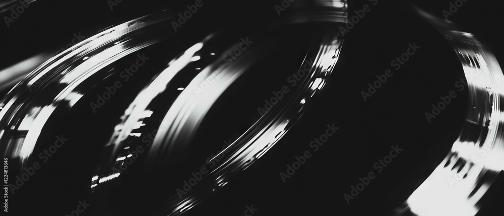 Poster exquisite film texture overlay with intricate details and black background space for text