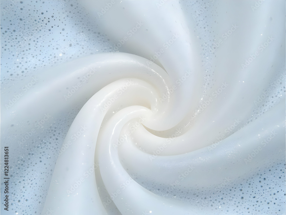 Poster white cream swirls smoothly with tiny bubbles creates a soft and luxurious texture