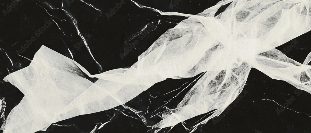 Poster highly detailed paper texture overlay with intricate design against a black background