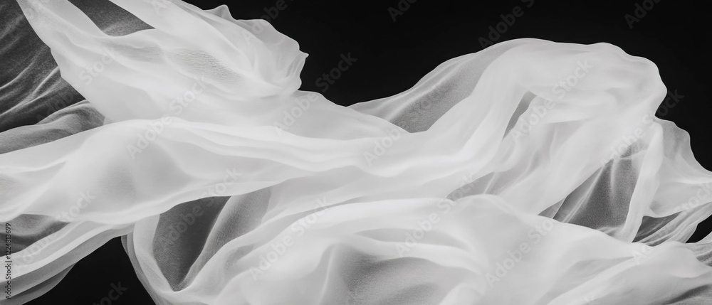 Poster Highly detailed overlay texture of paper creating an intricate surface against a dark backdrop