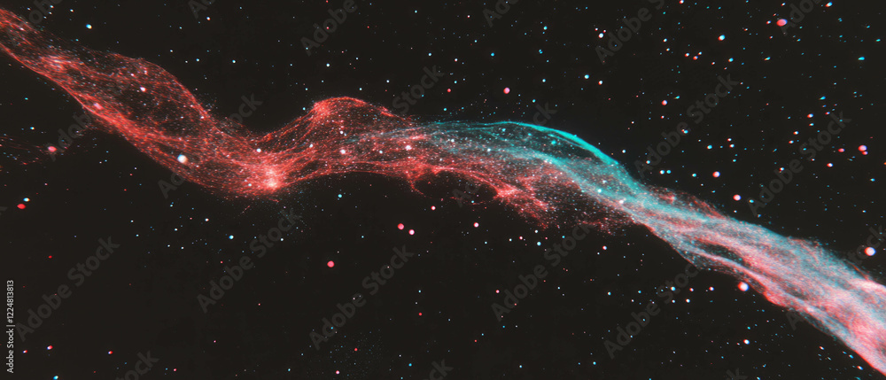 Poster Detailed spark particles create a mesmerizing cosmic effect on a dark background