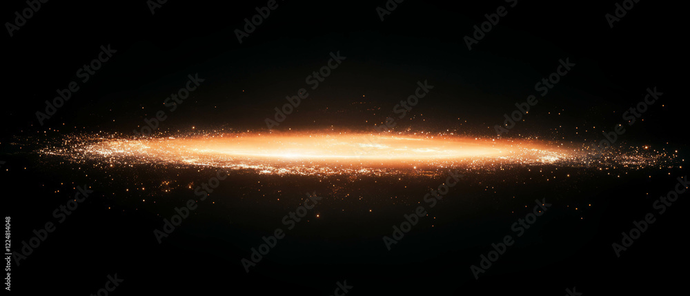 Poster intense light sparks radiating from a central point against a dark backdrop