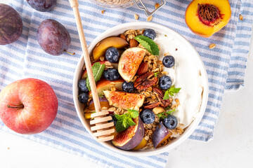 Healthy autumn breakfast bowl