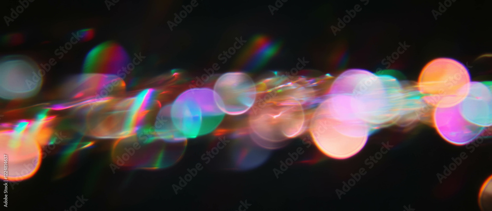 Poster light bokeh texture featuring heart shapes creates a romantic atmosphere against black background