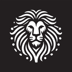 Obraz premium black and white Vector illustration of a lion head icon