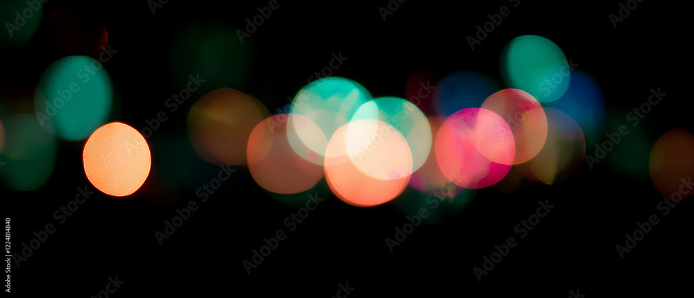 Poster stunning light bokeh with triangular shapes against a black background for modern design