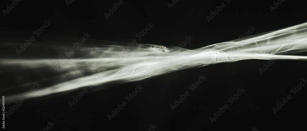 Poster Light filters through fog, creating a diffused, hazy atmosphere against a dark backdrop