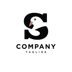 Letter S Dove Logo Icon Vector