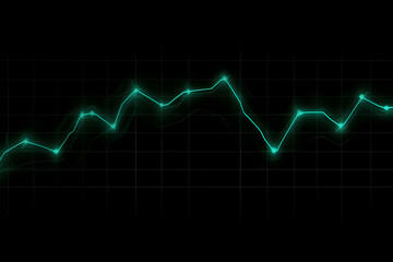 Glowing Green Line Graph Shows Fluctuations on a Dark Grid Background