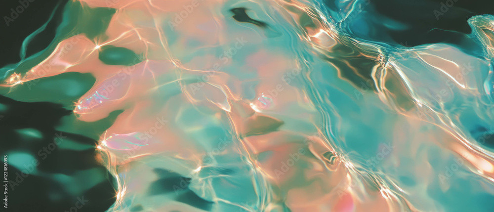 Poster Light reflections create a mesmerizing overlay texture on a black background in this artwork