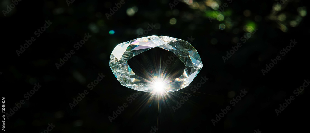 Poster Light streaming through broken glass creates a striking visual effect against a dark backdrop