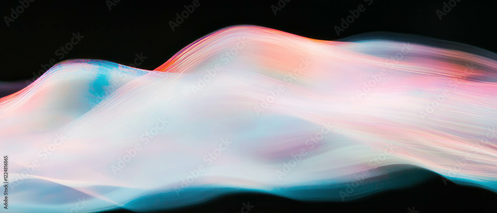 Poster soft pastel light texture creating a gentle ambiance against a black background