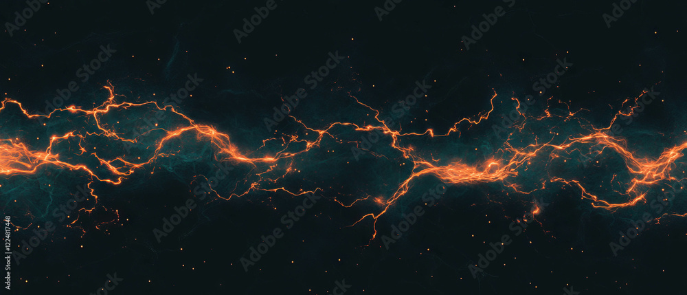 Poster dynamic lightning bolt overlay texture creating an energetic stormy mood on a black background
