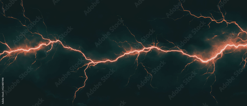 Poster dynamic lightning flashes create energetic bursts against a black background