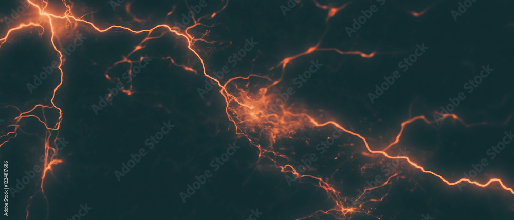 Poster intricate details of electric sparks with macro lightning texture against a dark background