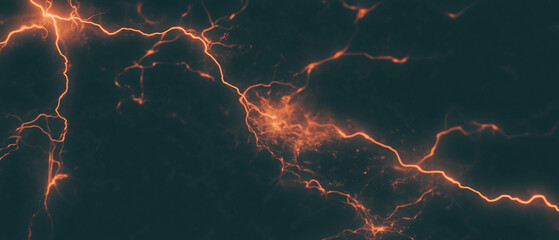 Intricate details of electric sparks with macro lightning texture against a dark background