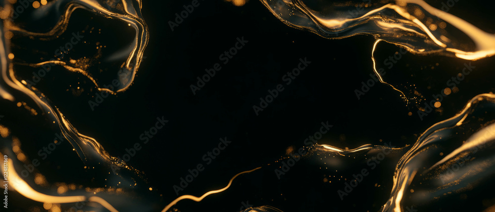 Poster Abstract lightning frame design with creative patterns on a black background