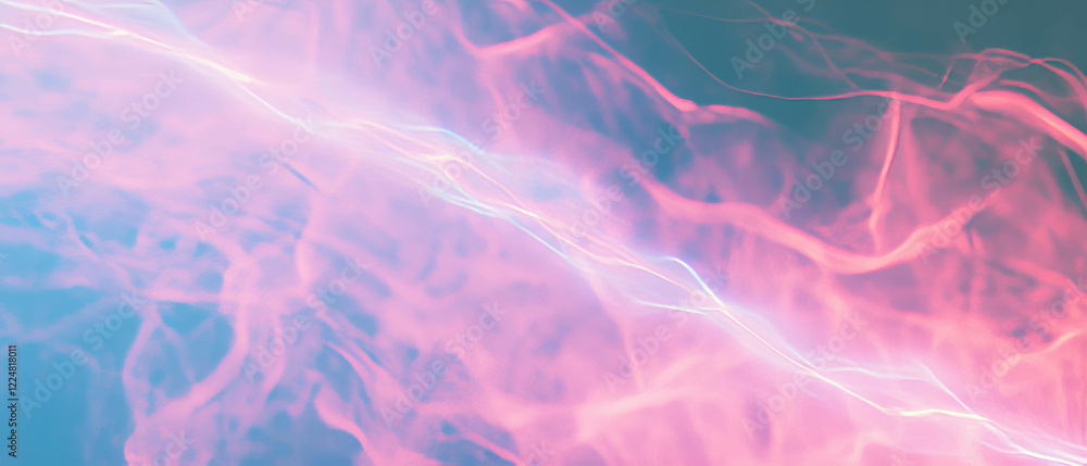 Poster Lightning overlay texture creating an energetic atmosphere with cool tones on a dark background