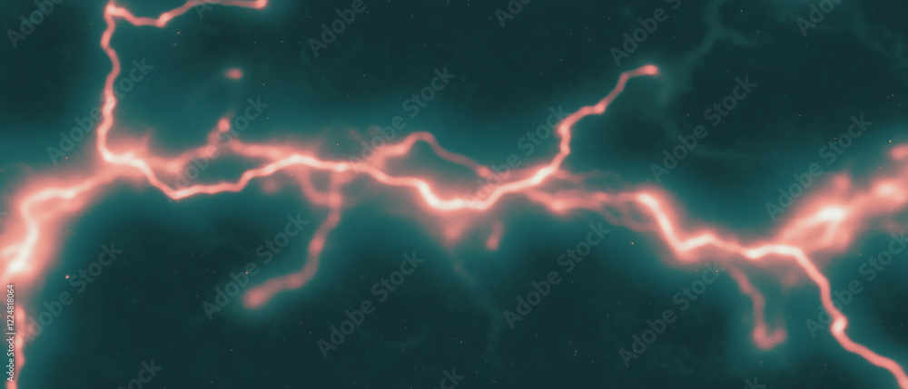 Poster Dynamic lightning overlay texture with depth of field against a dark background