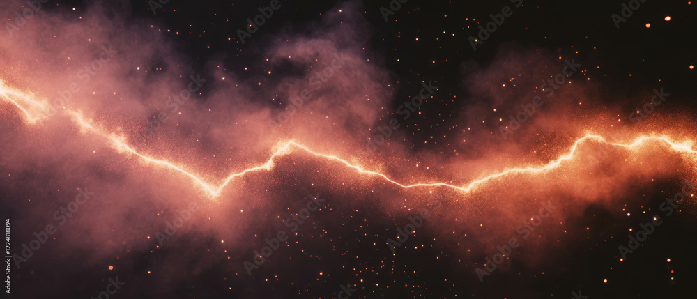 Poster Dynamic lightning frame with dust particles on a dark background creating atmospheric detail