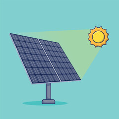 Solar panel harnessing sunlight for clean and renewable energy under a bright shining sun.