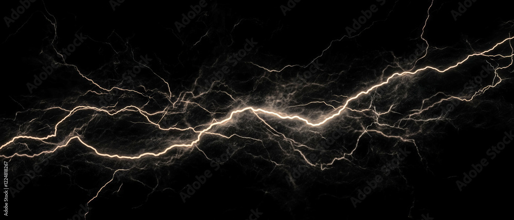 Poster Lightning overlay texture with geometric lines on a black background