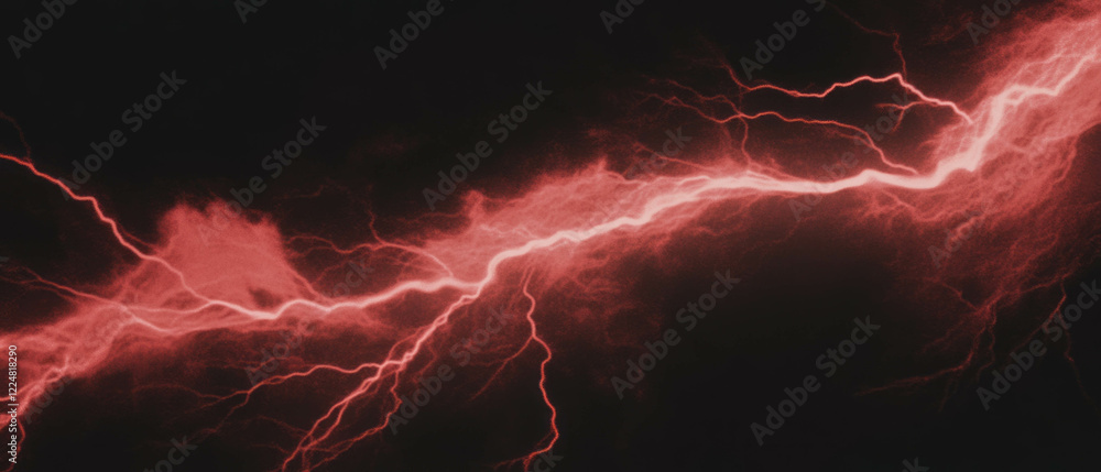 Poster flickering lightning frame with unstable illumination against a black background