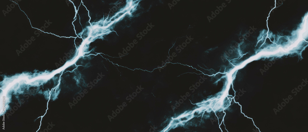 Fototapete Lightning overlay texture with geometric shapes and structured design on black background