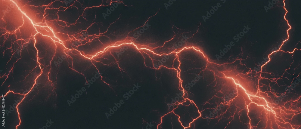 Poster electric lightning frame with jagged edges illuminating a dark background