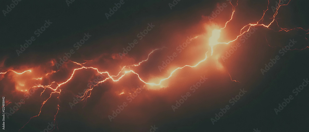 Aufkleber dynamic lightning frame with lens flares and cinematic overlays against a dark background
