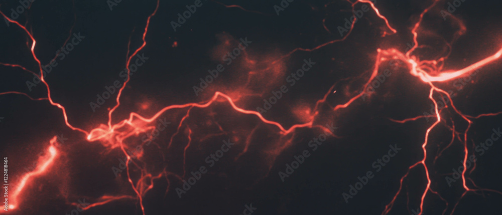 Aufkleber dynamic lightning overlay with lens flares effects on dark backdrop for cinematic visuals
