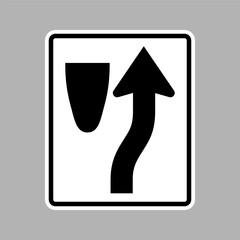 Keep Right Road Sign. Vector